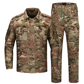 Manufactory OEM Service Camouflage Digital Navy Blue Polyester Breathable Flame-Retardant Outdoor Tactical Suit Autumn Summer