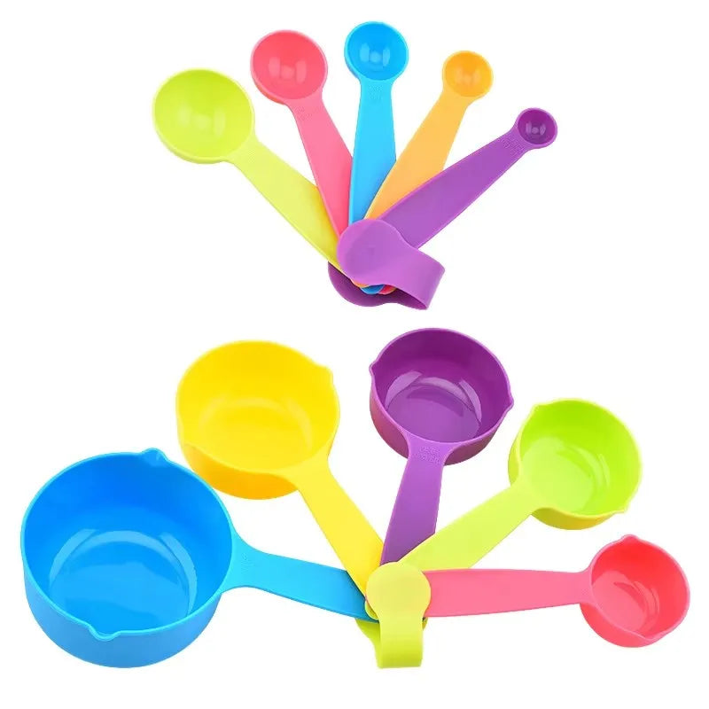 10-Piece Eco-Friendly Kitchen Colorful Baking Tool Set 5g Measuring Spoons Combination for Home Kitchen Use & Mixing