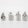 Customized Small MOQ 1oz Mini Size Stainless Steel Hip Flask Round Wine Jug With Keychain