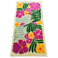 100% Cotton Fabric Rectangle Personalized Logo Reactive Printed Bright Colored Flower Oversized Terry Cotton Beach Towel
