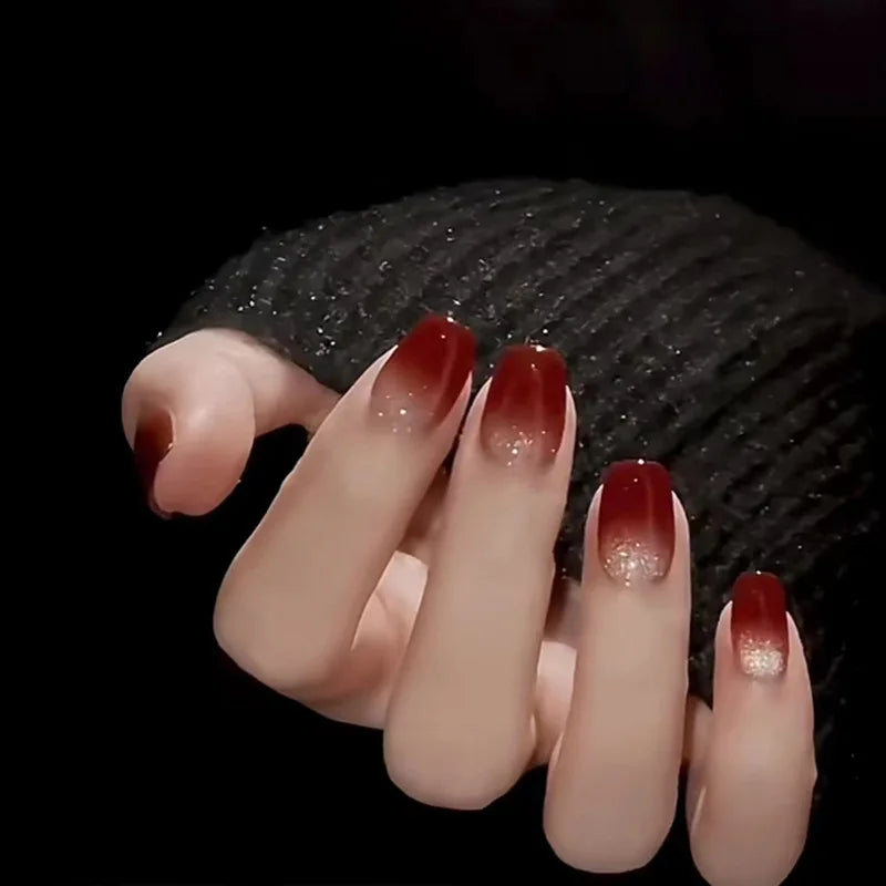 Red Color Long-Lasting Serie Gel Lacquer Nail Art Polish Easy DIY Design Glitter Decoration ABS Material for Finger Application