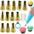 Piping Bag and Tips Set Cake Decorating Supplies Kit With 12 Gold Piping Tips 1 Pastry Bag Cake Decorating Tools for Baking