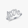 Ailmay Fashion 925 Sterling Silver Clear Zircon Romantic LOVE Finger Ring for Women Wedding Statement Fine Silver Jewelry