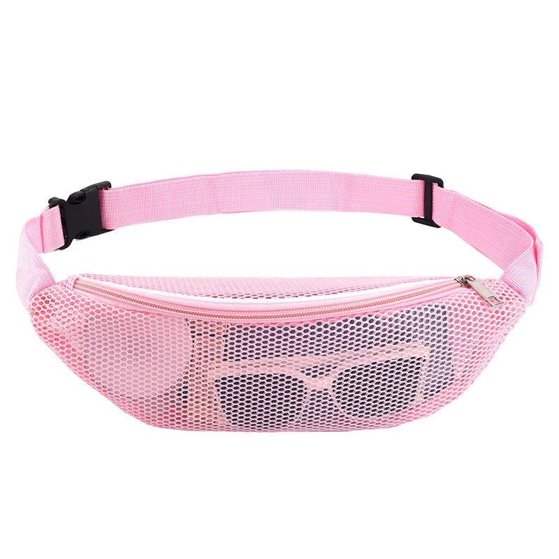 Popular Small Waist Bag Women Girl Outdoor Sports Beach Mesh Crossbody Mobile Phone Chest Bag for Running Fitness