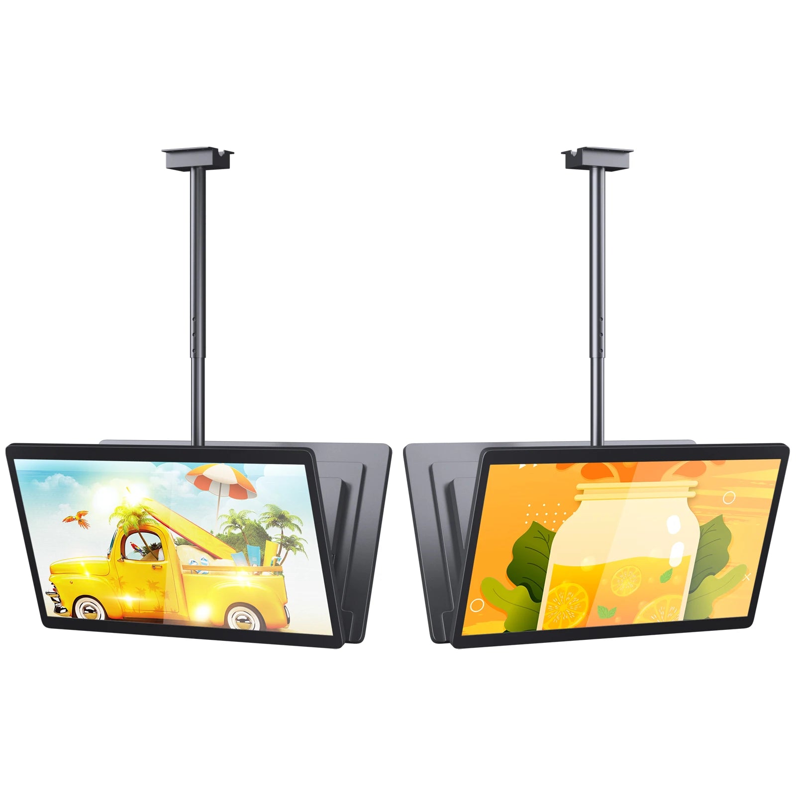 Ceiling Mounted Double Sided Lcd Hanging Menu Board Digital Signage Android Screen Multi-screen Advertising Display Shop Window