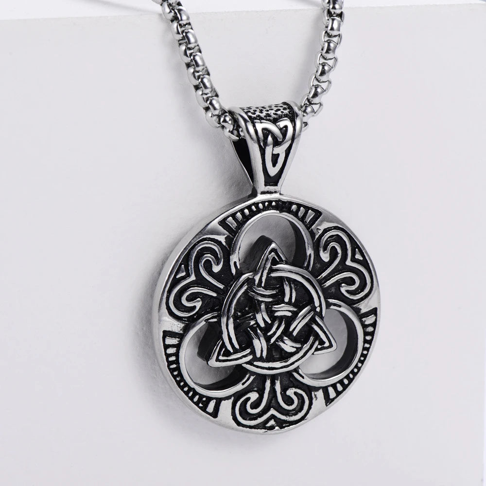Stainless Steel Norse Viking Jewelry Irish Pendants Knot Celtic Necklaces for Men