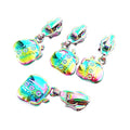 Popular Rainbow Color Custom Shape Metal Zipper Sliders Puller Purse for Purse Handbag Garment