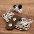 Nice Personality Creative Leather Earphone Coiler Data Cable Collator Double Snap Ear Wire Collection Wholesale Garment Clips