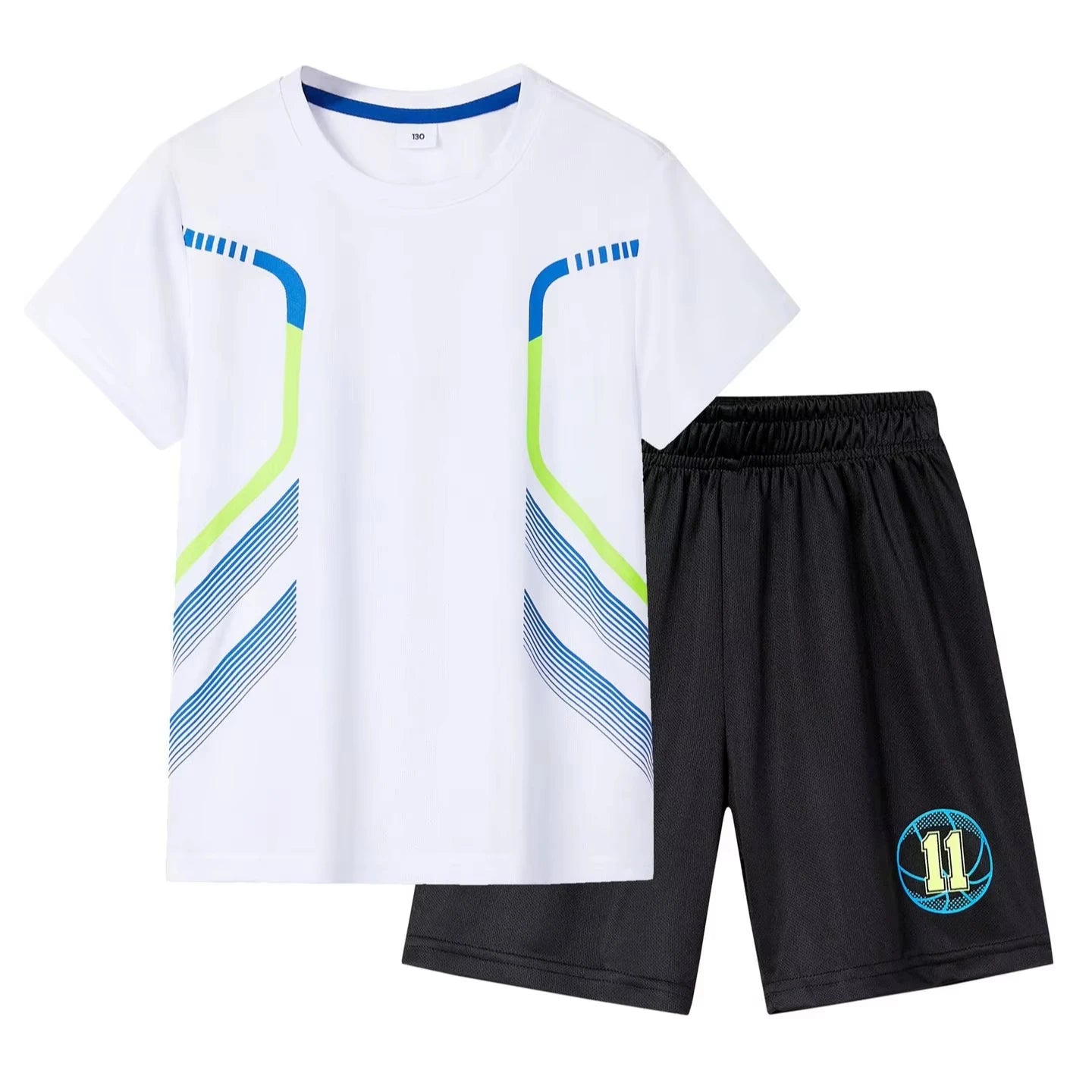 Topgear Children Unisex Outdoor Activewear Quick-Drying Set Summer Short-Sleeved Stretch T-Shirt Soccer Shorts Customizable