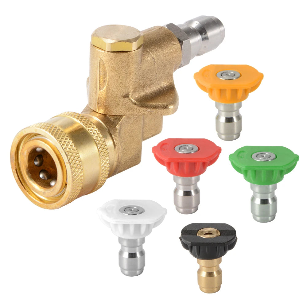 Quick Connecting Pivoting Coupler 180 Degree with 5 Angles and 5 Spray Nozzles Set