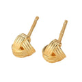 Chunky 18k Gold Plated 925 Sterling Silver Punk Huggie Stud Earrings White Gold Rope Knot Twisted Ball Party Gift