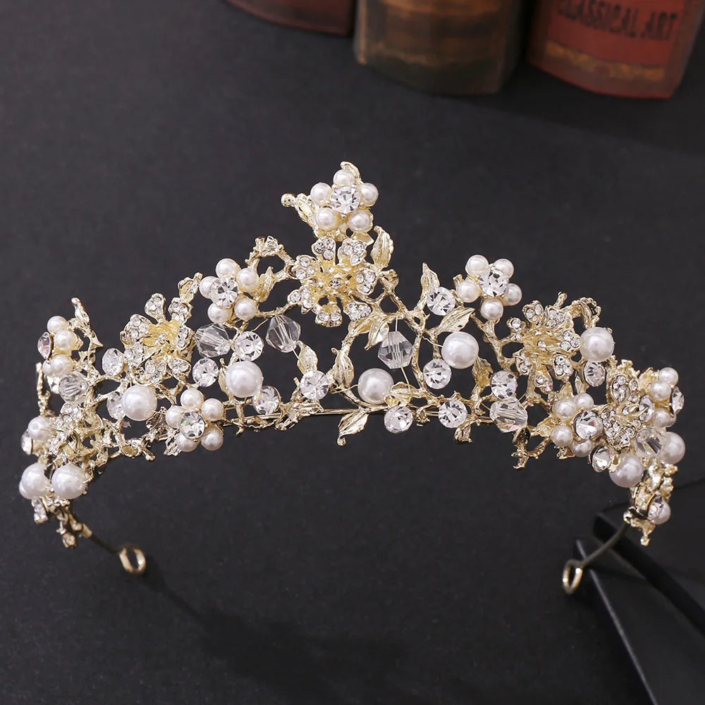 Miallo Baroque Black Rhinestone Bridal Hairband Crown and Tiara for Women Headdress Prom Birthday Party Crown