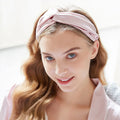 HaoKey Solid Color Hair Bands Silky Headwear Cross Knotted Headband Elegant Women's Washing Face Hair Headband