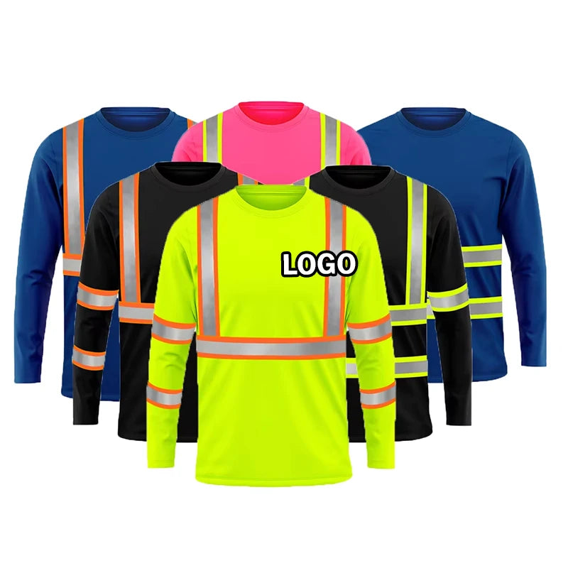 Custom Logo Wholesale Hi Vis Long Sleeve Safety Work Suits Reflective High Visibility Electrician Workwear Uniforms