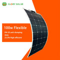 Glory Solar Flexible Solar Panel Manufacturer 100W 200W ETFE Sunpower Solar Panel Flexible for Caravans Boats Campers