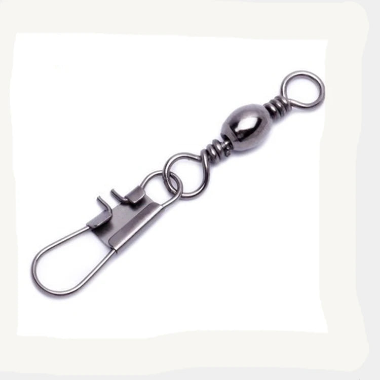 2#-14# Stainless Steel Barrel Swivel with Interlock Snap WH-A023 Fishing Accessories Fishing Swivel Snap