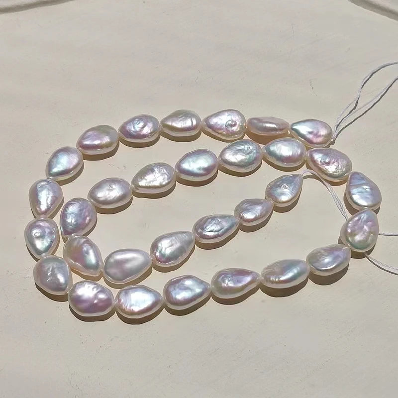 8-9*12-13mm White Color Baroque Irregular Melon Seed Shape Loose Beads Natural Teardrop Freshwater Pearls