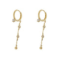 Fashion Cute Cool Gold Plated Zircon Real Silver Drop Long Earrings for Women Girls