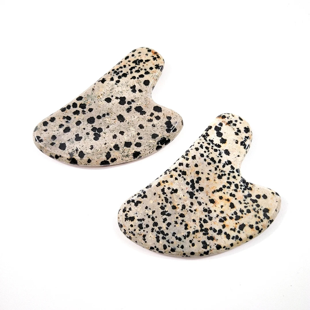 DIY Best Price Massage Heart Dalmatian Jasper Natural Stone Facial Gua Sha for Face