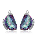 SD010 Abiding Jewelry Women Natural Rainbow Mystic Quartz Earrings Solid 925 Sterling Silver Gemstone Earrings