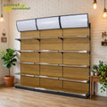 Factory Custom Metallic Heavy Duty Supermarket Shelf Grocery Shelves Wood Grain Style Display Stand