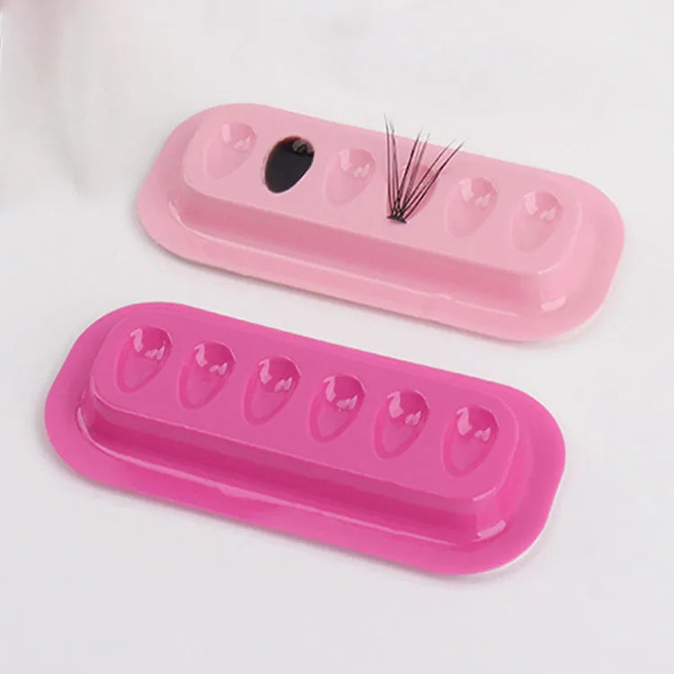 Wholesale 10pcs Disposable Adhesive Eyelash Plastic Eye Lash Glue Holder Eyelash False Glue Holder Pallet Eyelash Extension Tool
