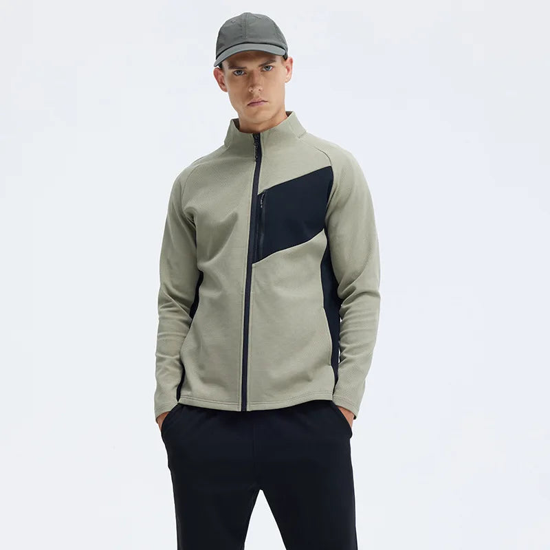 New Sports Clothing Breathable Quick Dry Running Long Sleeve Zip Jacket Men's Stand Collar Sports Jacket