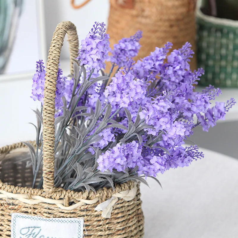 D-LA003 Lifelike Plant   Decorative Flowers Artificial   Lavender Flowers  for Wedding Decor and Table Centerpieces