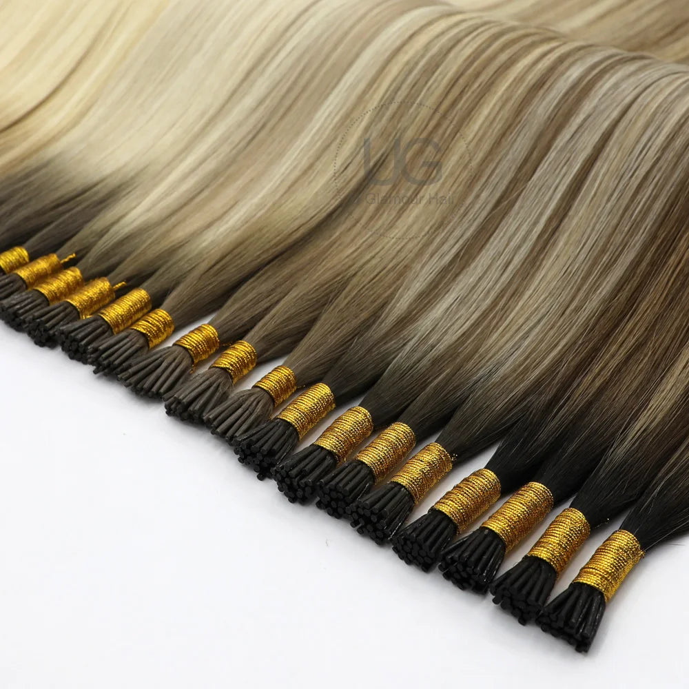 U Glamour Hair No tangle No Shedding Fast Shipping Customized Package Black I Tip Hair Extensions
