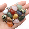 Wholesale Mini Natural Healing Crystal Agate Stone Pendant Drop Shape Necklace Multi Color Jewelry for Gift