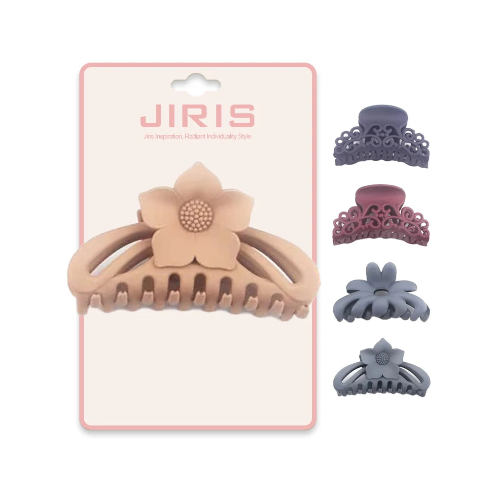 JIRIS 2023 Korean Style Hair Claws Elegant Flower Hollow 10.5cm Big Pinzas Para El Cabello New Product for Lady