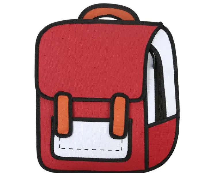 Trends 3D Print Shoulder Bags Candy Color Children Sac a Main Knapsack Canvas Satchel School Bag Backpack Oem Back Pack