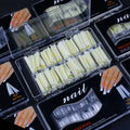 Misscheering New Porcelain Clear Boxed Nail Tips Ultra-thin Seamless Scrub Long Water Drop Almond Artificial Nails