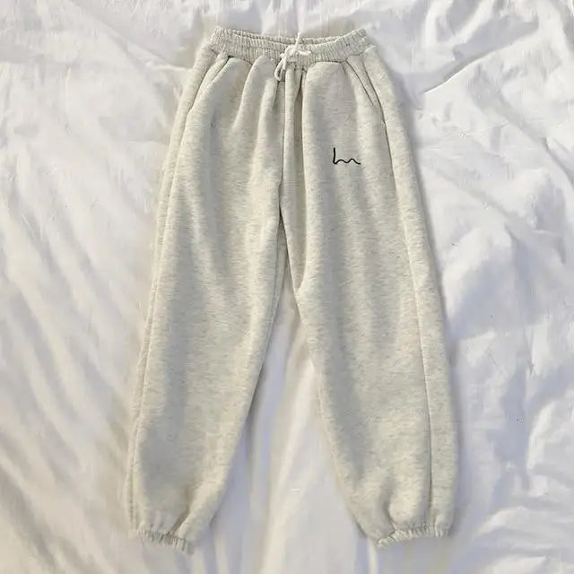 S-XXL Fashion Fleece Casual Jogging Women's Hip Hop High Waist Drawstring Sweatpants Elastic Waist Casual Pants