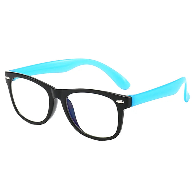 802 TR90 Anti Blue Light Kids Glasses UV400 Computer Gaming Glasses for Children in Transparent Pink Gray Frames MegaBDM