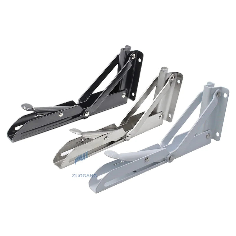 Zuogang Wholesale Furniture Hardware Custom Floating Stainless Steel L Corner Bracket Mounting Folding Shelf Wall Brackets
