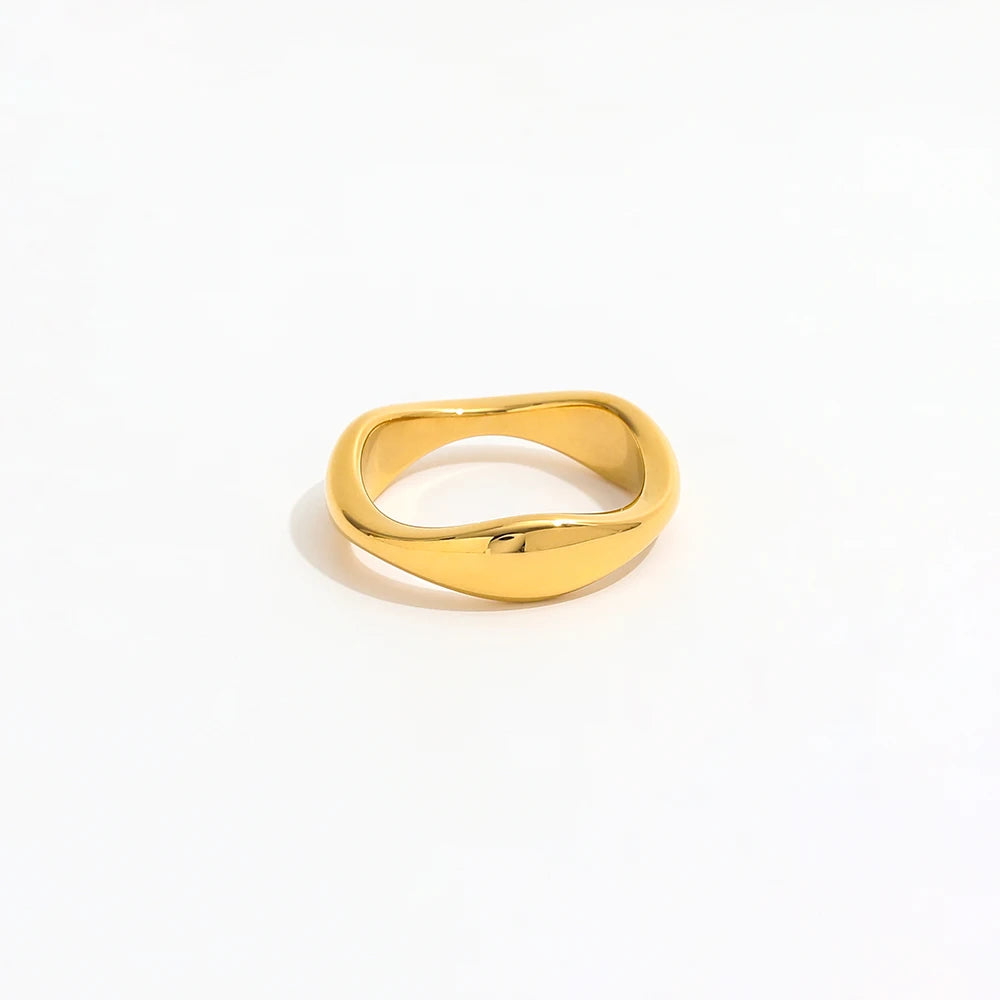 Fenny 18K Gold Plated Wholesale No Fade Hot Seller Minimalist Irregular Stainless Steel Finger Ring Trendy for Women