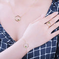 Natural Diopside Gemstone Jewelry Set Real 925 Sterling Silver Necklace Ring Earrings Bracelet for Women Fine Jewelry