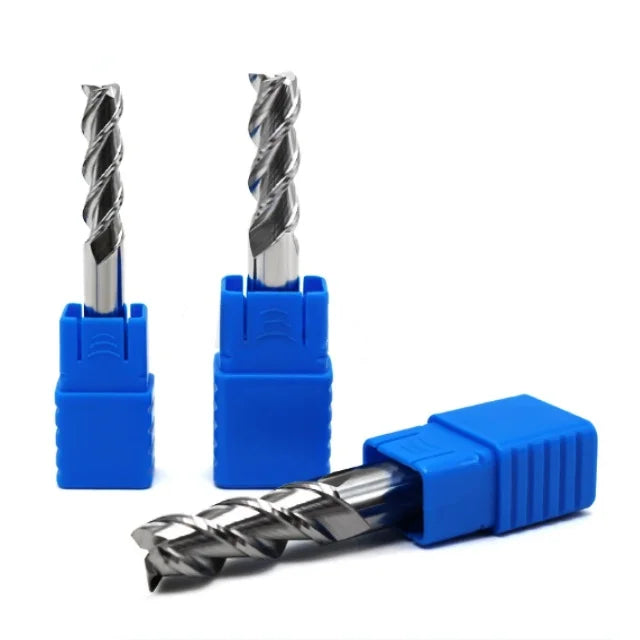 Industrial HRC55 4mm Shank Flat Face Mill - 3-Flute Tungsten Carbide CNC Machine Steel Tool RoHS