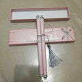 Custom Logo Pink Paper Scroll Cards Silver Leaf Pattern Paper Hardcover Boxes Tassel Royal Wedding Chic Scroll Invitations