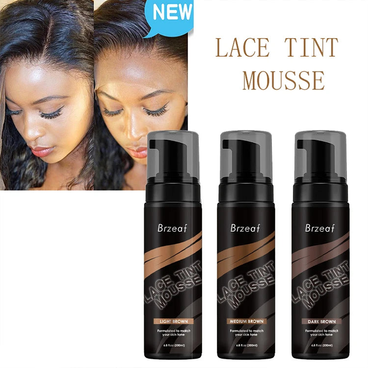 Lace Tint Brown Concealer Cover up 3 Shades Wig Knots Dyeing Lace Tint Mousse for Lace Wigs and Frontal