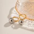 Stainless Steel Simple Solid Ball Geometry Pendant EarringsGold Plated Hoop Earrings
