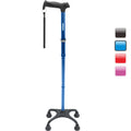 Rehand Quad Aluminum Lightweight Walking Cane with 4-Leg Adjustable Design for Multi-Purpose Elderly and Handicapped Use
