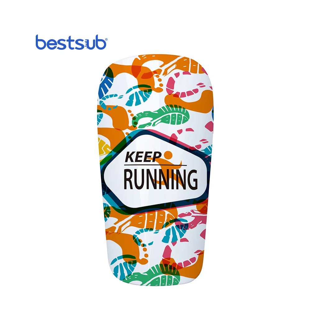 BestSub Wholesale Adult Big Size Plastic Sublimation 3D Soccer Shin Guards White Personalized