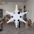 Inflatable Christmas Snowflake for Party Ceiling Decoration RGB LED Lights Polyester Taffeta Material Customizable Size Built-In