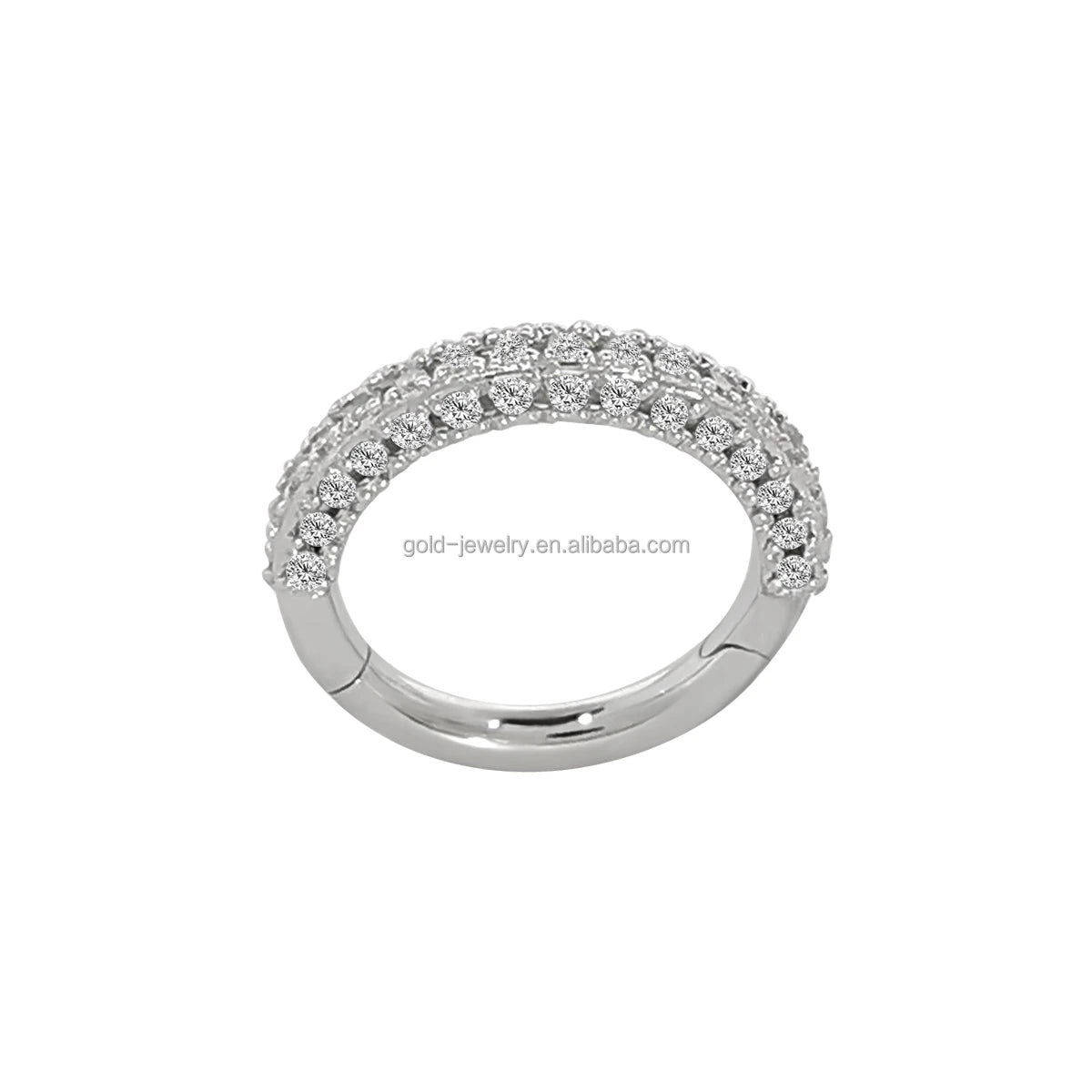 Wholesale 14K Real White Gold Nose Rings Fine Jewelry Piercing Real Diamond Body Jewelry Custom Jewelry Hot Selling