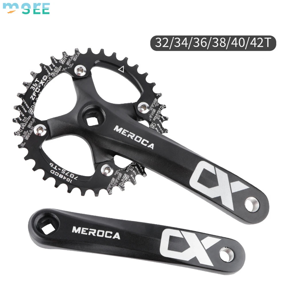 SeeMore BCD104 32-38T Bike Chainrings 170mm Crank Hollow Square Bicycle Crank Chainwheel for MTB and Road Bicycles BMX Use