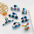 MIO Wholesale Large Shining Hair Crab Butterfly Wave Acrylic Hair Claw Clips Glitter Geometric for Women Lady Thick Hair