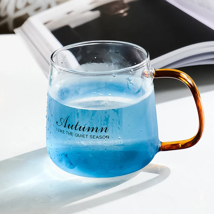 Logo Custom Cheap Price Colored Printing Glass Mug Borosilicate Glass Coffee Mug