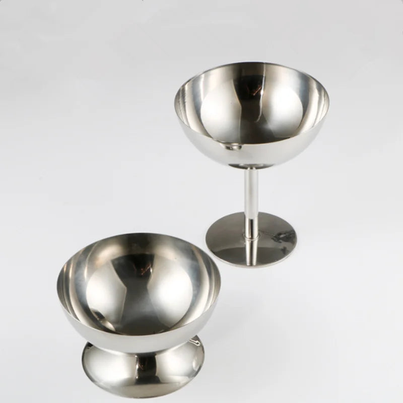 Hot Sale Stainless Steel Ice Cream Cup Goblet / Short Feet Ice Cream Cup / Bar KTV Goblet Snack Cup 200ml